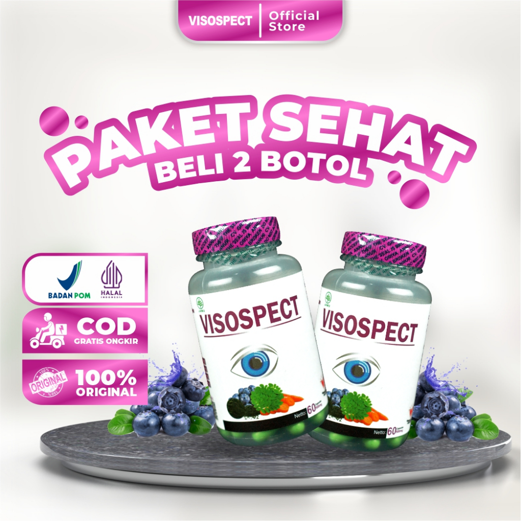 Jual PAKET 2 BOTOL VISOSPECT VITAMIN MATA DAN OBAT MATA MINUS DAN ...