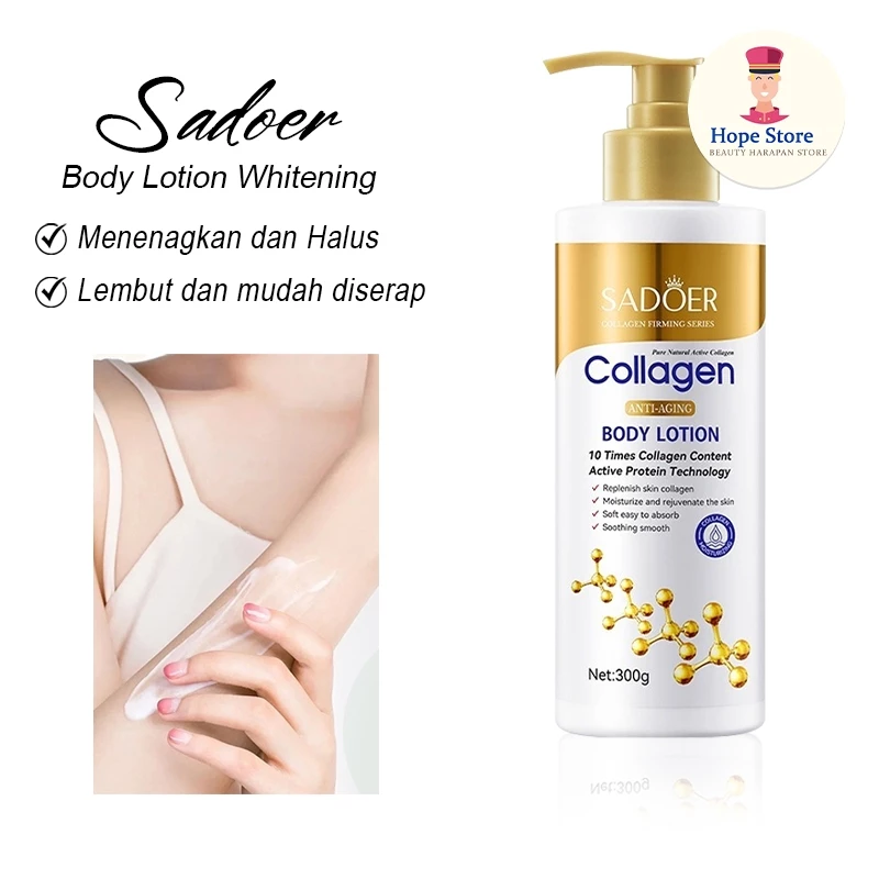 Hand Body Lotion Pemutih Badan Permanen - Sadoer Collagen Body Lotion 300gr | AutoStock