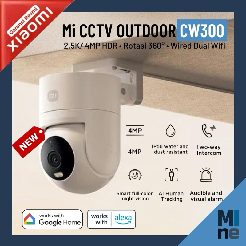 Mi CCTV Outdoor CW300 Smart Camera Ultra-Clear 4MP IP66 Night Vision  Kamera Pengawas 360°