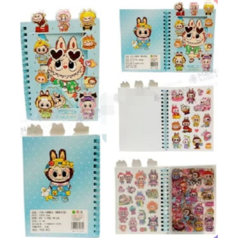 Jual Buku Memo Notes Spiral Catatan Kecil Sticker Stiker Monster Labubu ...
