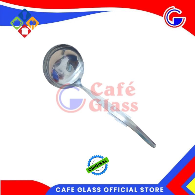 Sendok Kuah Stainless Tebal Dapur / Sendok Sop Masak Eros 504 / Sendok Sayur Stainless Besar / Eros Es Buah Stenlis / Alat Makan