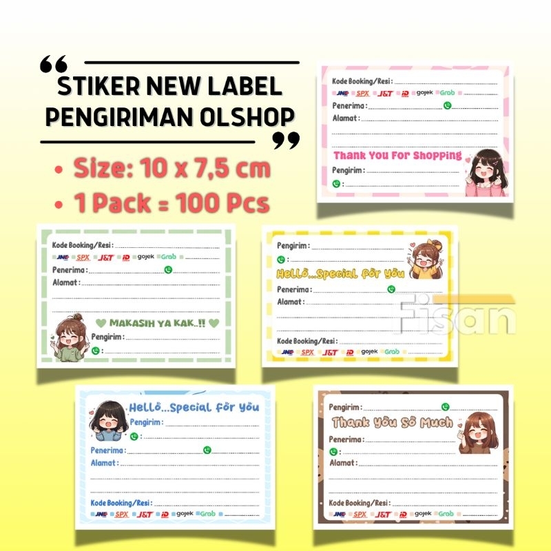 Jual Stiker Label Alamat Olshop – Isi 100 Lembar | Label Pengiriman ...