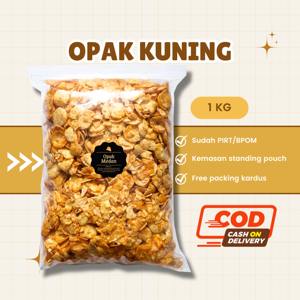 Jual [DELISH SNACKS] Opak Medan Kuning (Grosir) 250gr 500gr 1 KG ...