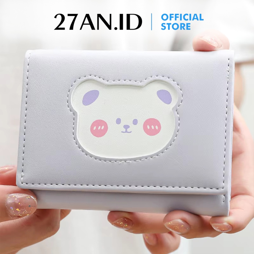 Jual ( 27AN.ID ) Dompet Lipat Wanita Simple Bear Cute Trifold 889 ...