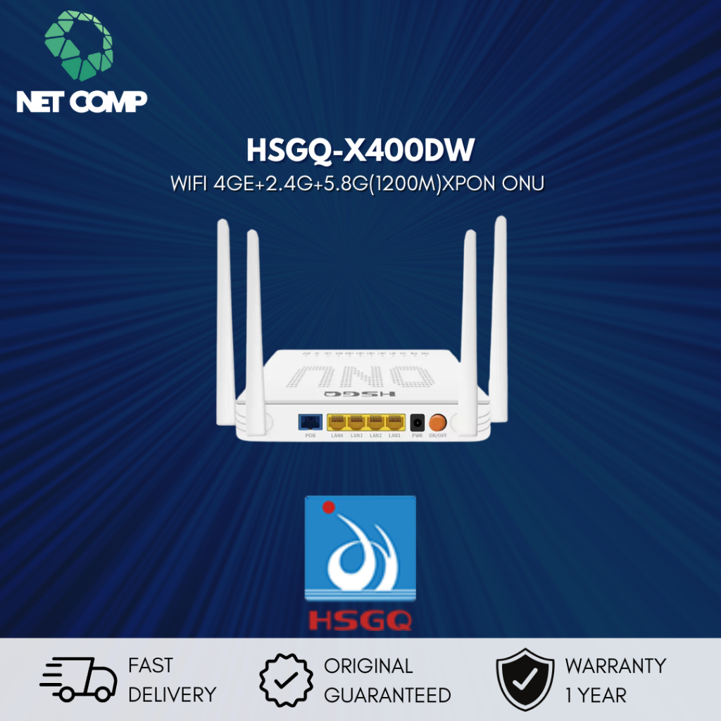 Jual HSGQ X400DW ONU Dual Band AC Wifi 4 GE Router 2.4G y 5G EPON GPON ...