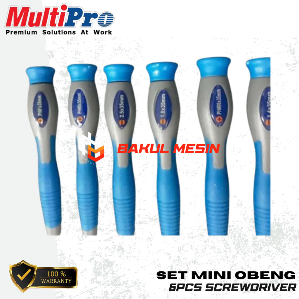Jual MULTIPRO 6PCS SCREWDRIVER SET MINI OBENG SET | Shopee Indonesia