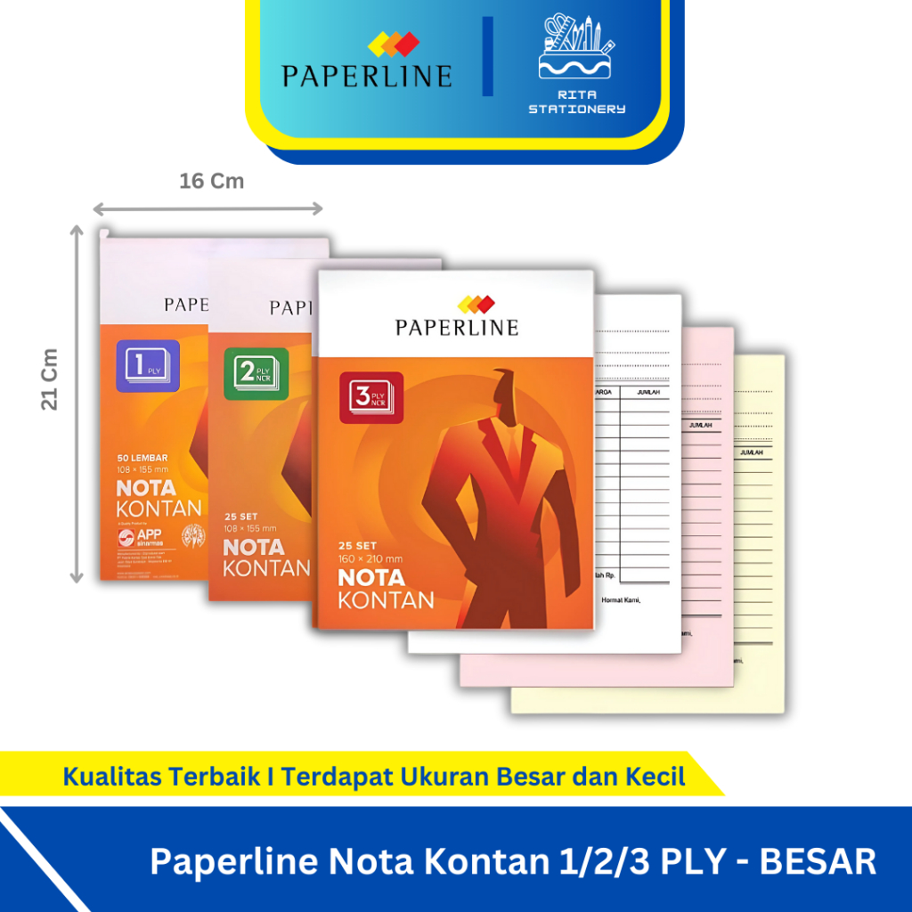 Jual Paperline Nota Kontan BESAR NCR 1/2/3 PLY - Satuan | Shopee Indonesia
