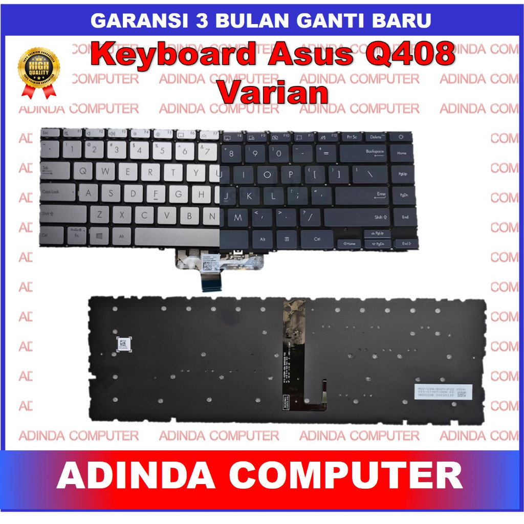 Jual Keyboard Asus Zenbook 14 Q408 Q408U Q408UG Q407 Q407I Q407IQ Dark ...