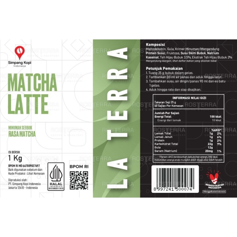 Jual Powder Matcha Latte Drink Bubuk Minuman Rasa Matcha Latte 1kg La ...