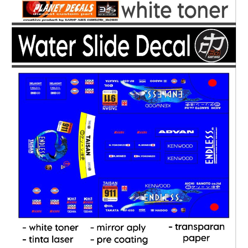 Jual Decal Hot Wheels universal ENDLESS TAISAN (white toner) | Shopee ...