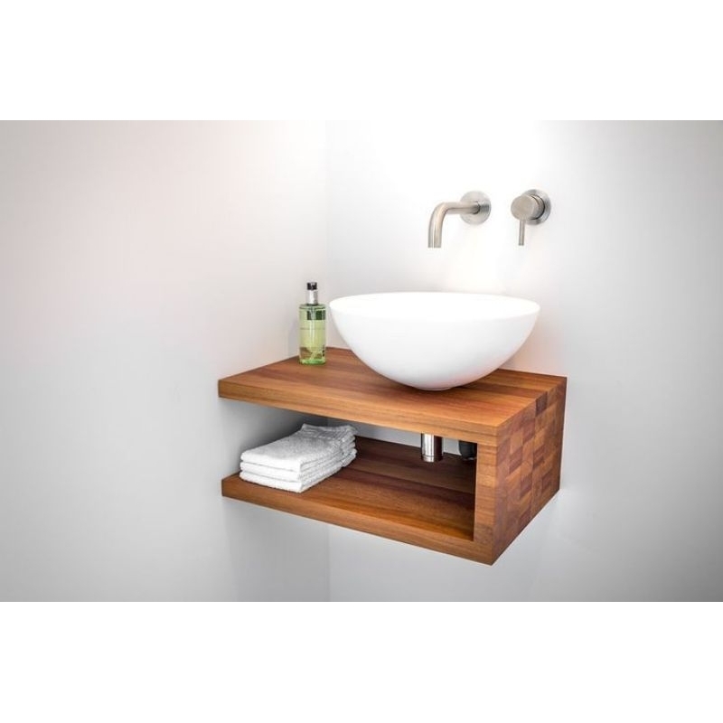 Jual Meja Wastafel Dinding Minimalis Kayu Jati | Shopee Indonesia