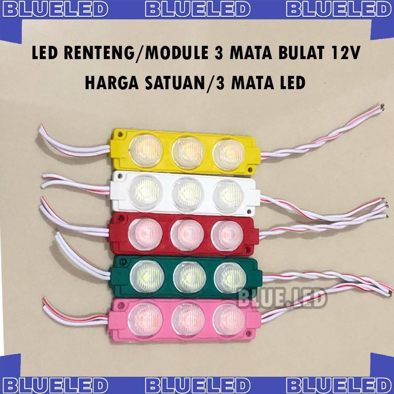 Jual LED RENTENG / MODULE 3 MATA BULAT 12V /24V HARGA PER BIJI (SATUAN ...
