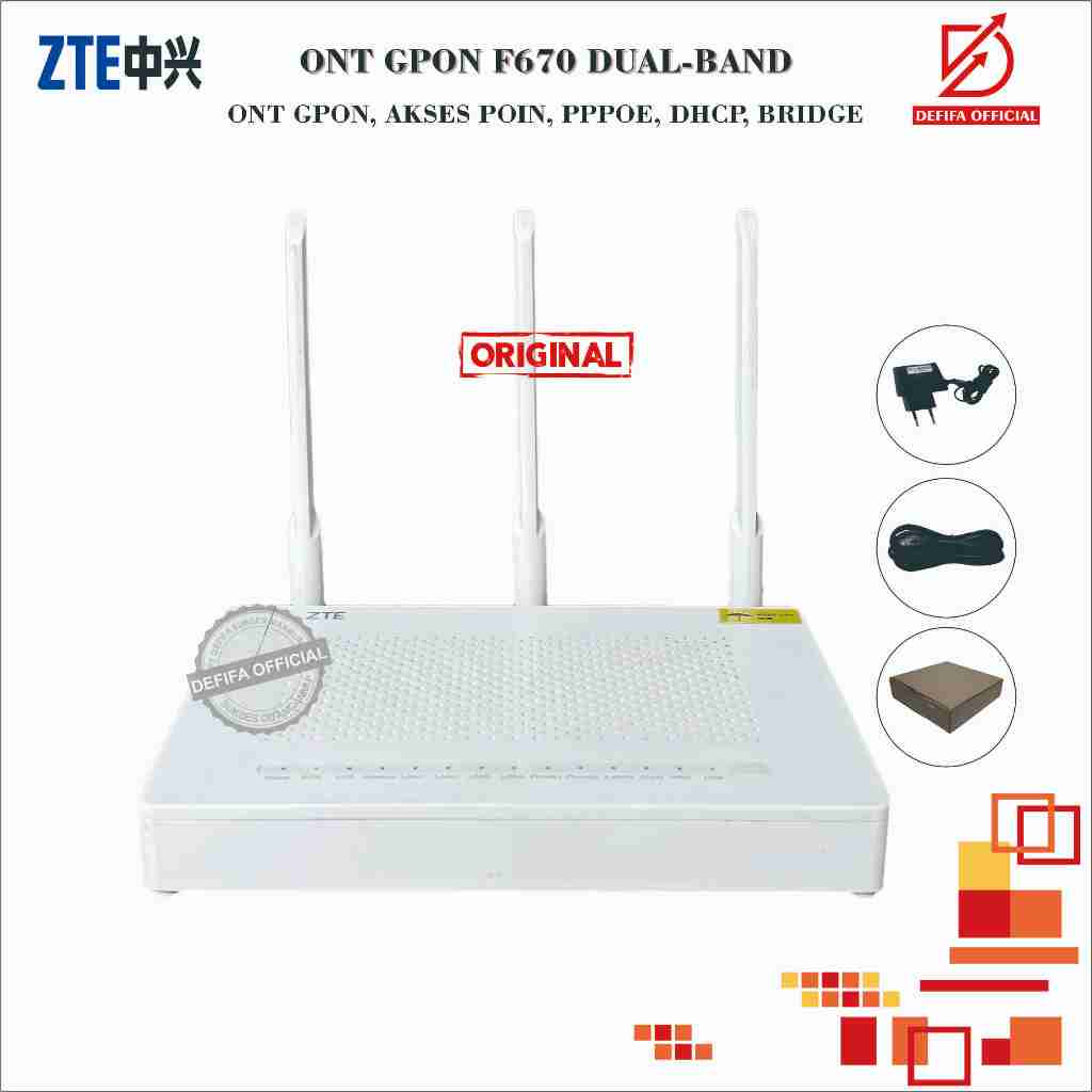 Jual Modem FTTH Wireless WIFI ZTE ZXHN F670 ONT GPON DUALBAND GIGABIT ...