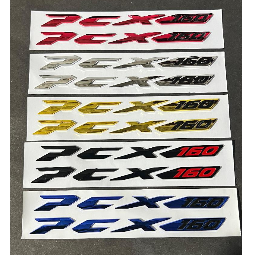 Jual Emblem Honda PCX 160 sepasang 2pcs Warna Merah Silver Emas Hitam ...