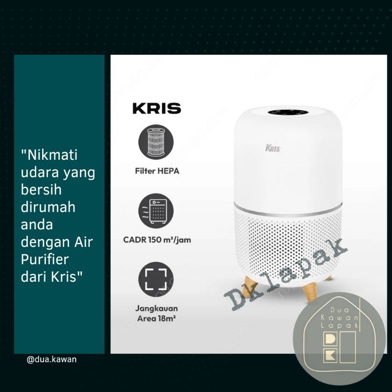 Jual Kris Air Purifier Cadr 150 M3/jam 18 M2 Penjernih Udara | Shopee ...
