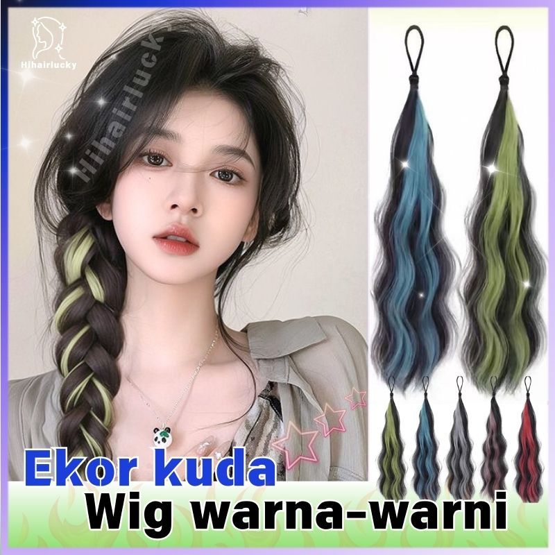 Jual HIL-0183 Rambut palsu ekor kuda Ekor kuda Wig warna-warni Ikat ...