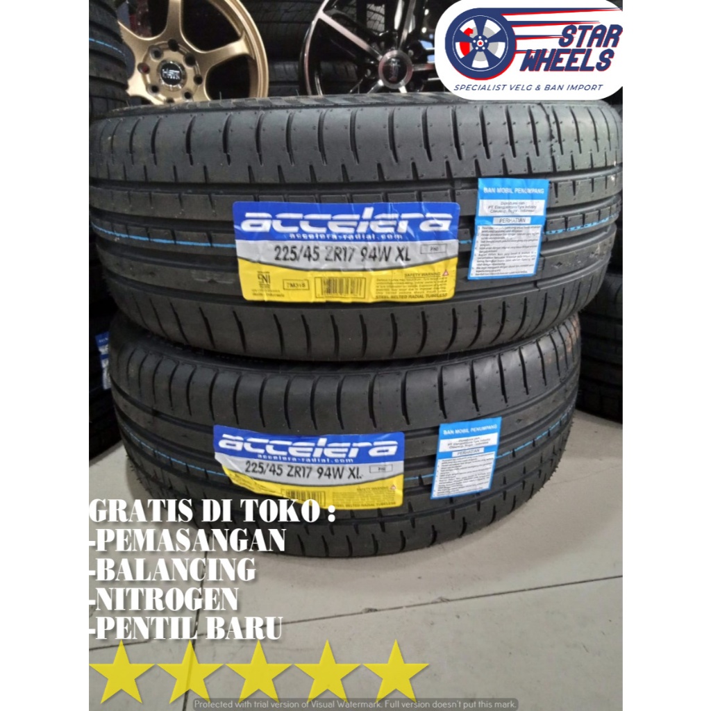 Jual BAN MOBIL UKURAN 225/45 R17 ACCELERA PHI-R RING 17 TUBLES | Shopee ...