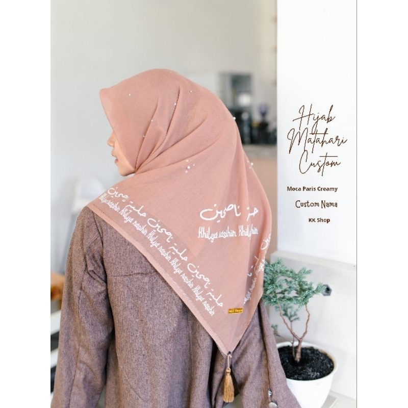 Jual Hijab Matahari Custome| Hijab Custom Nama | Hijab Tulisan Arab ...