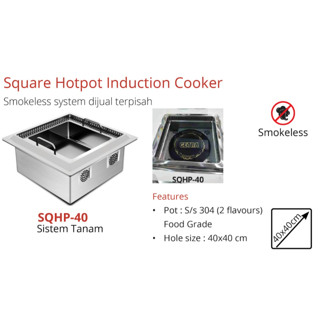 Jual Getra SQHP-40 Kompor Shabu Square Hotpot Induction Cooker SQHP 40 ...