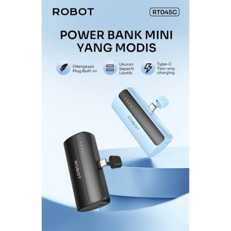 Jual Powerbank Robot RT045C 4500mAh Mini Design Original Bergaransi Two ...