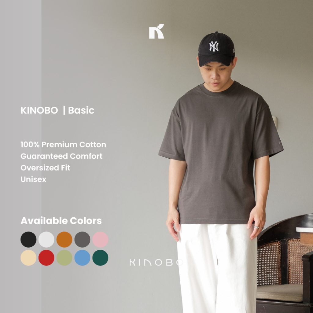 Jual KINOBO | Kaos Polos Basic In Dark Grey - Kaos Oversize Pria Katun ...