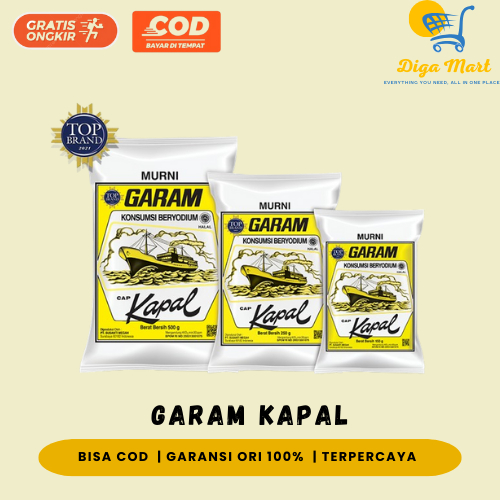 Jual Garam Dapur Cap Kapal (250 gram dan 500 gram) | Shopee Indonesia
