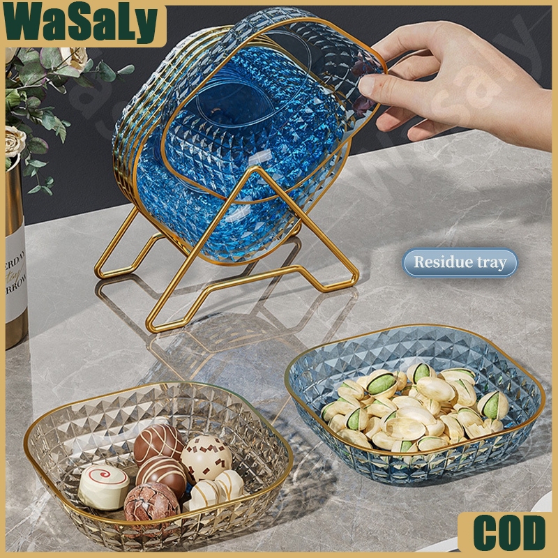 Jual Piring Persegi Plastik Set 6 Piring + 1 Holder Rumah Tangga Dim ...