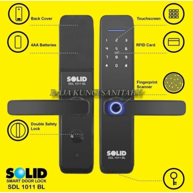 Jual SOLID Smart Door Lock SDL 1011 BL/Smart Lock Solid/Kunci Digital ...