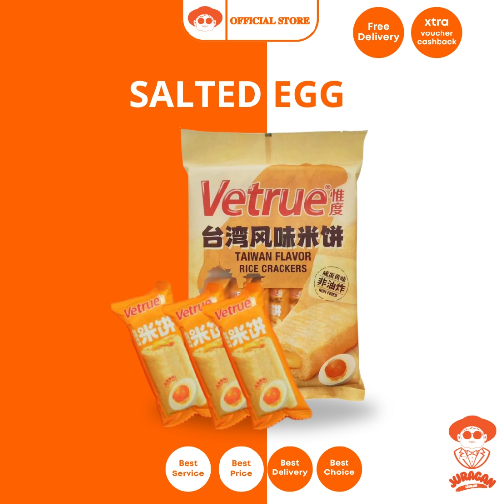 Jual Vetrue Taiwan Flavour Rice Crackers 116g Salted Egg Yolk Cheese ...