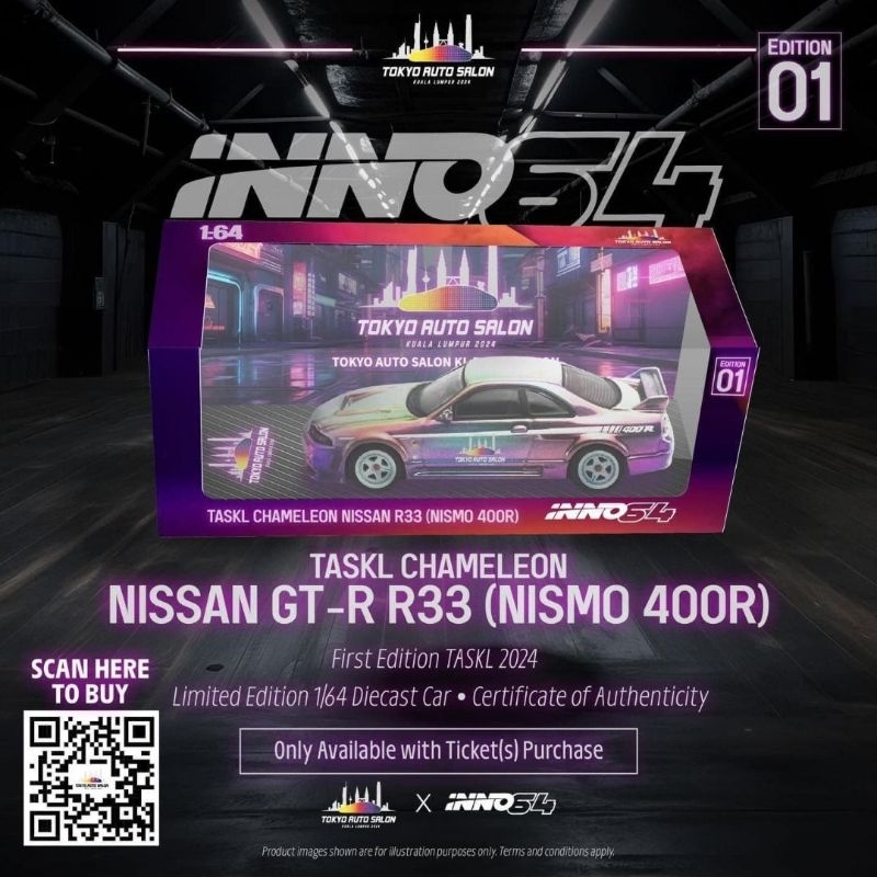 Jual INNO64 Nissan GT-R R33 (Nismo 400R) TASKL 2024 Chameleon SEGEL ...