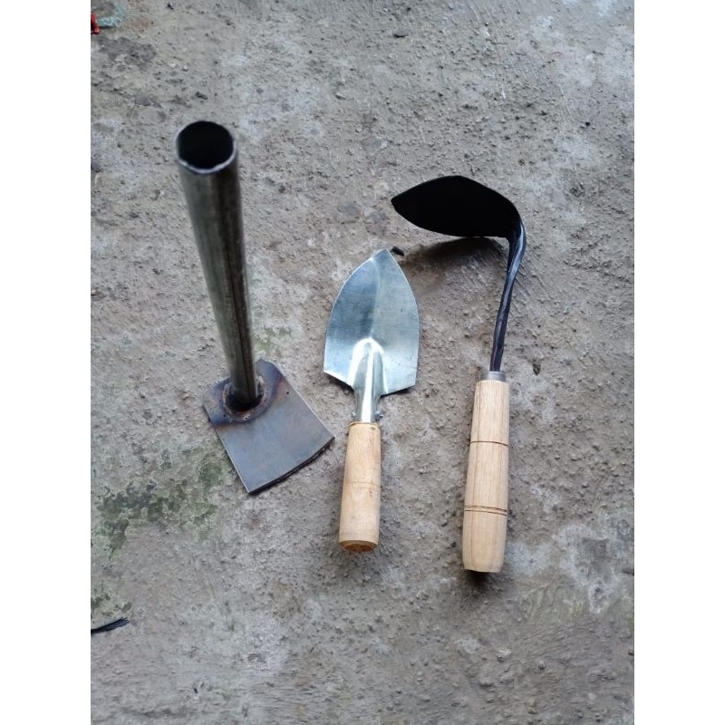 Jual (set 3pcs cabut rumput ) cangkul mini gagang besi + skop mini ...