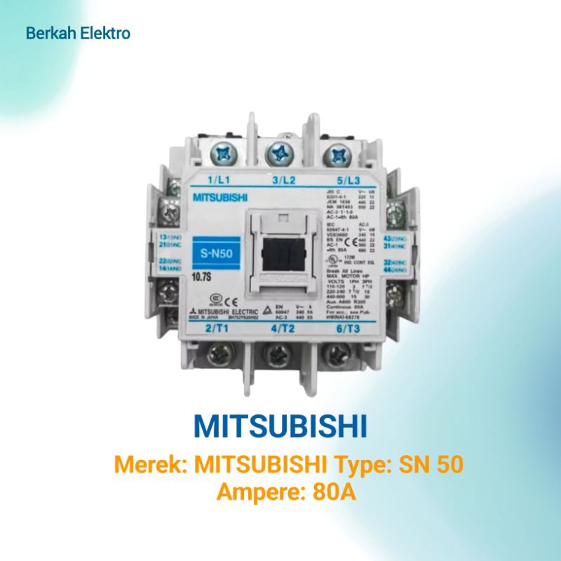 Jual KONTAKTOR / CONTAKTOR MITSUBISHI SN50 SN-50 SN 50 80A 220V ...