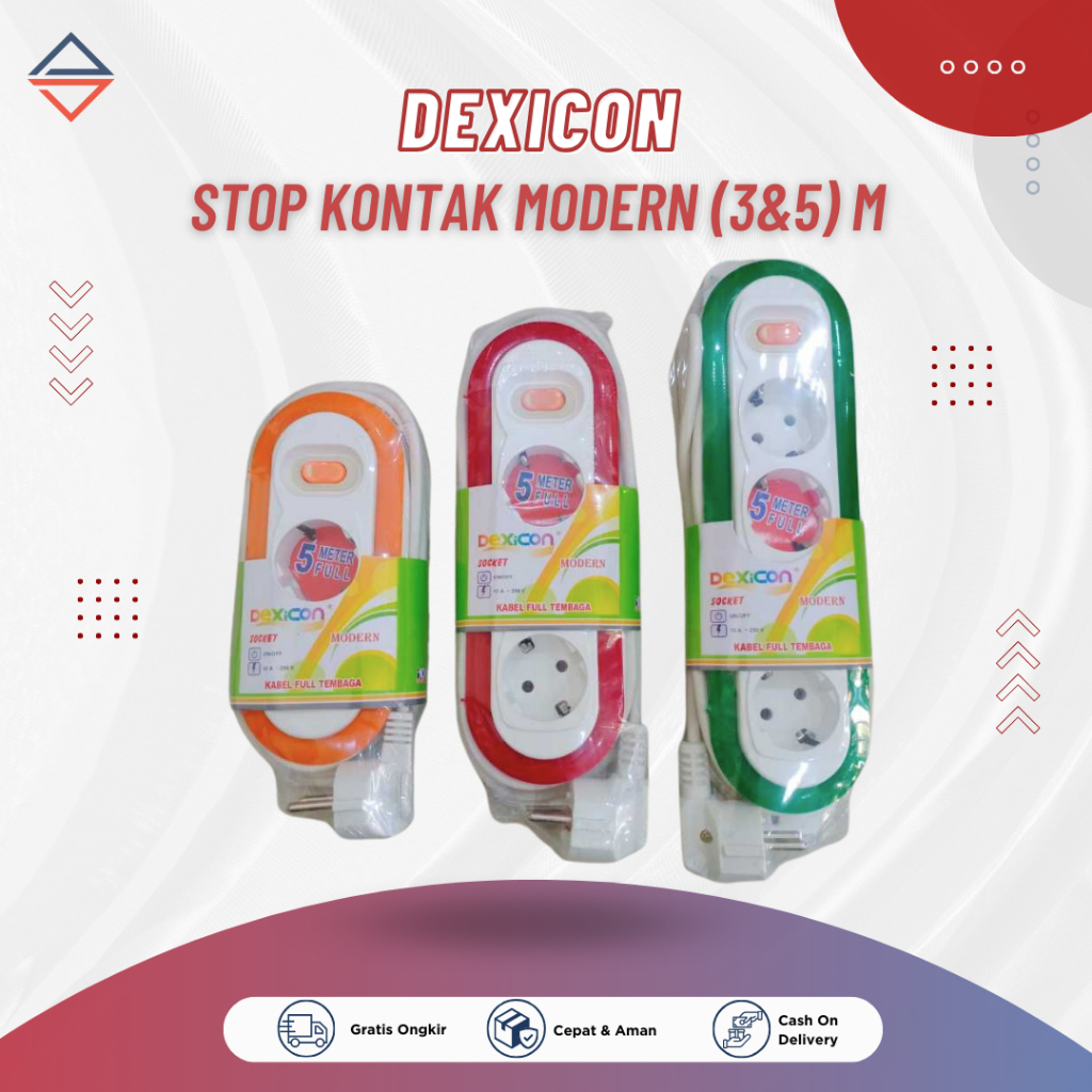 Jual Stop Kontak Modern Terminal Kuningan Dexicon 2 3 4 Lubang 3 / 5 ...