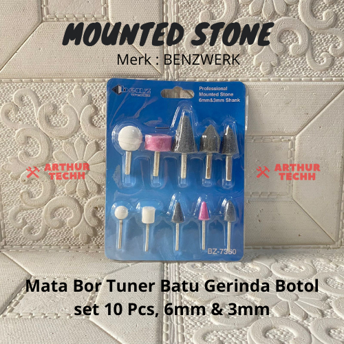 Jual BENZ WERKZ Mounted Stone 6mm & 3mm Shank Mata Bor Tuner Batu ...