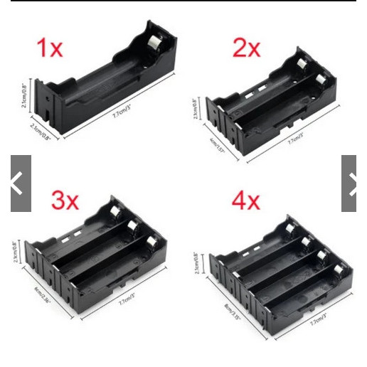 Jual holder baterai case 18650 1p 2p 3p 4p tempat baterai 18650 lithium ...