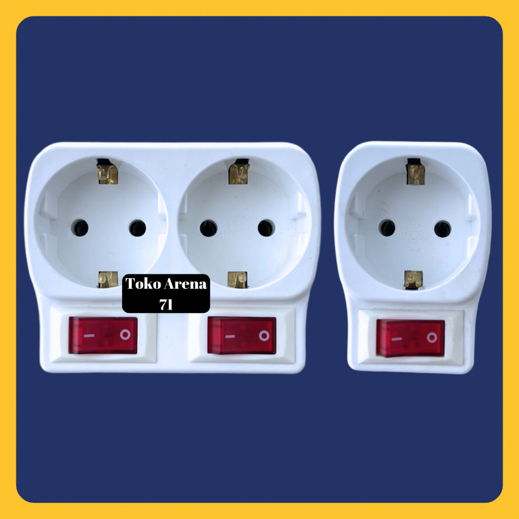 Jual BROCO Adapter Stop Kontak 1 2 Lubang 1 2 dengan Steker & Saklar On ...