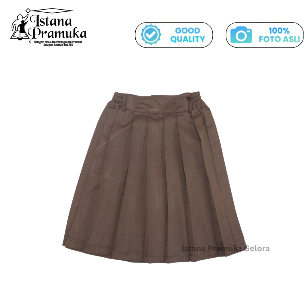Jual (PREMIUM) Seragam Pramuka Rok Cokelat Pramuka SD/Siaga Karet Lipat ...
