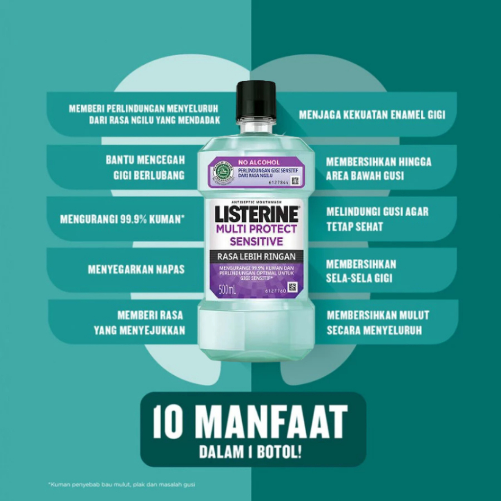 Jual LISTERINE MULTIPROTECT SENSITIVE 500 ML | Shopee Indonesia