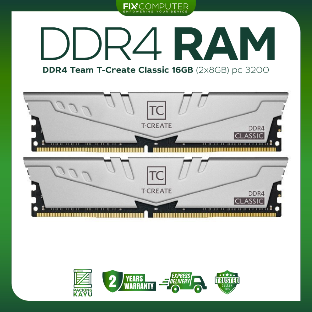 Jual RAM DDR 4 TEAM T-CREATE CLASSIC 16GB I 32GB Kit 3200MHz PC4-25600 ...