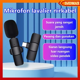 DJDMax Wireless Clip On Microphone Premium K9 Mini Mic Untuk Camera Smartphone Vlog Mic Clip On