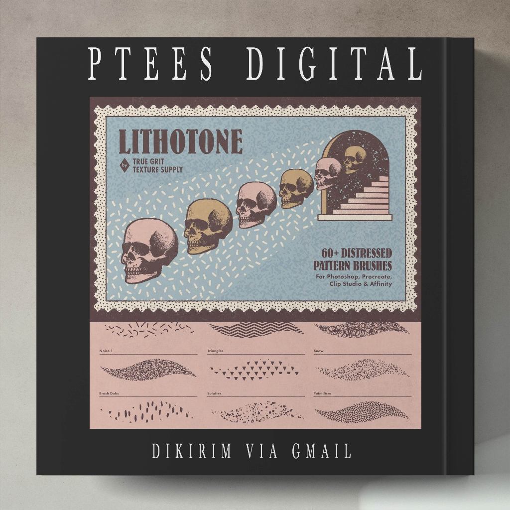 Jual PD0256 - Lithotone for Photoshop - Distressed Pattern Brushes For ...