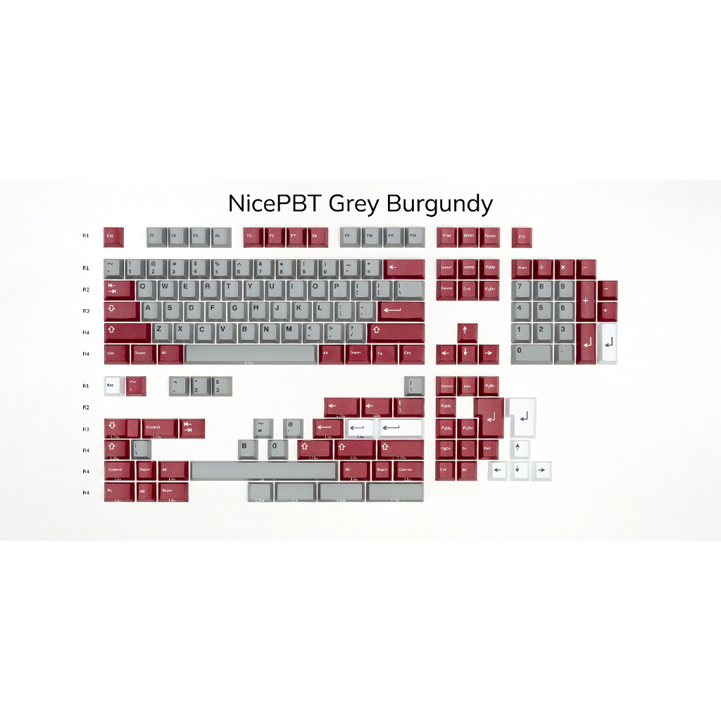 Jual Keycaps Keycap Cannoncaps CannonKeys Nicepbt NPBT Grey Burgundy ...