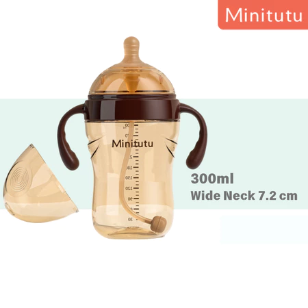 Minitutu PP PPSU Botol Susu Bayi 6 Bulan Keatas Dot Bayi Wide Neck 300ml BPA Free BB37 BB38