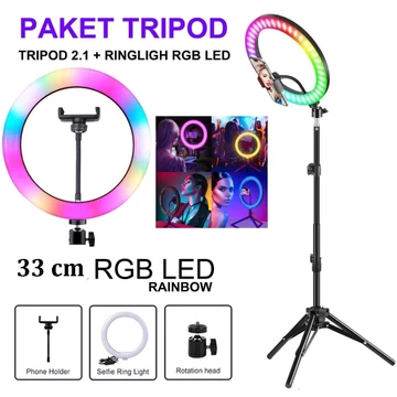 Tripod Ringlight Selfie Tripod 210 Cm Ringlight Ball Head 360 Phone Holder