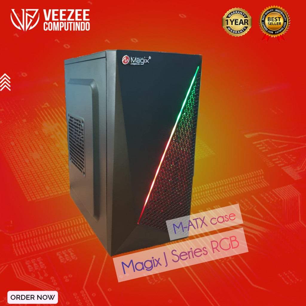 Jual Casing PC Magix Komputer RGB PSU 500w with Extra Fan | Shopee ...