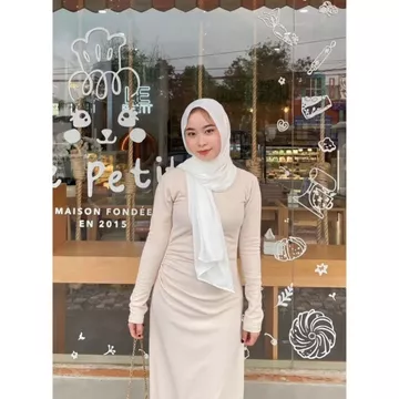 Orina Dres Knit Premium Long Dres Wanita Lengan Panjang Pres Body Long Dres Korean