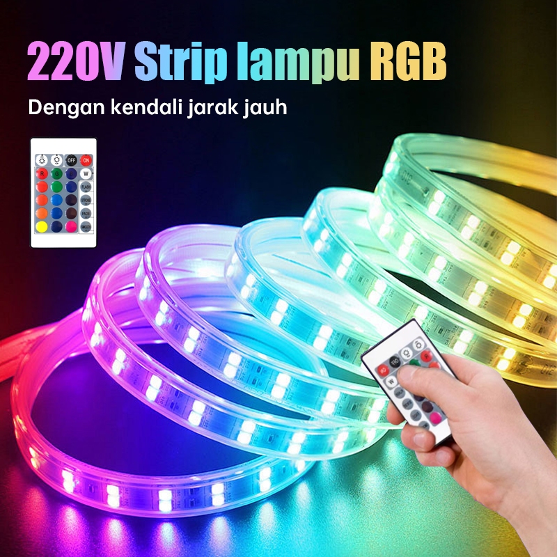 Jual LED STRIP RGB 5050 LAMPU HIAS WATERPROOF 3-30M LAMPU NEON BERWARNA ...