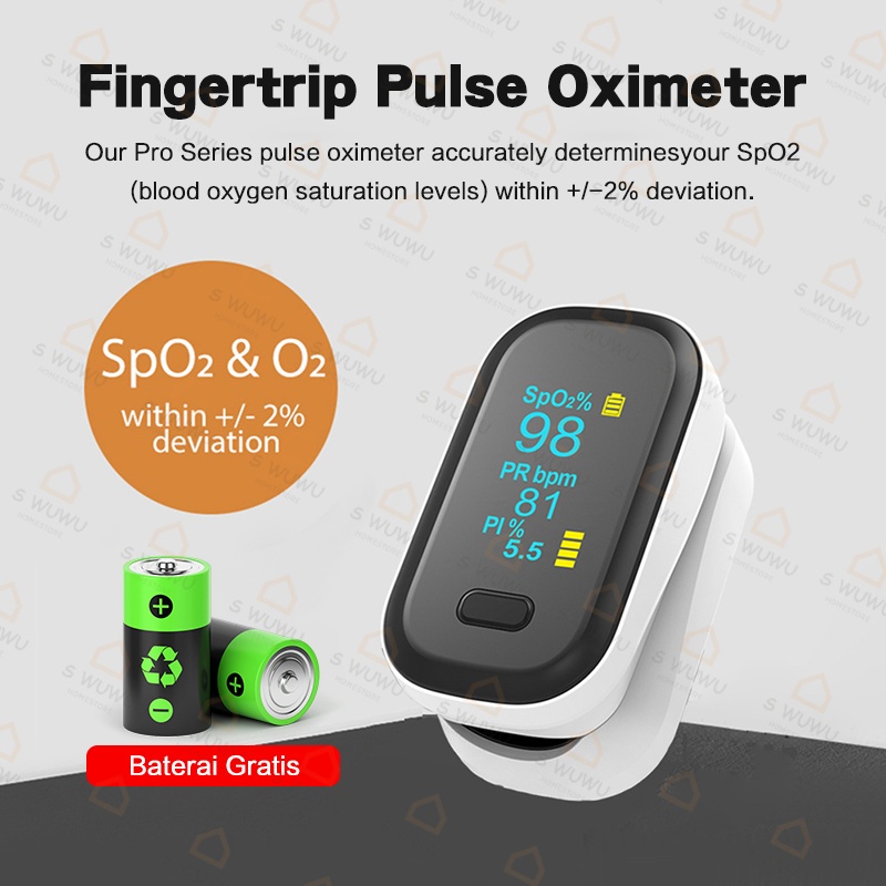 Jual Finger Pulse Oximeter OLED Blood Oxygen Saturation Heart Rate ...
