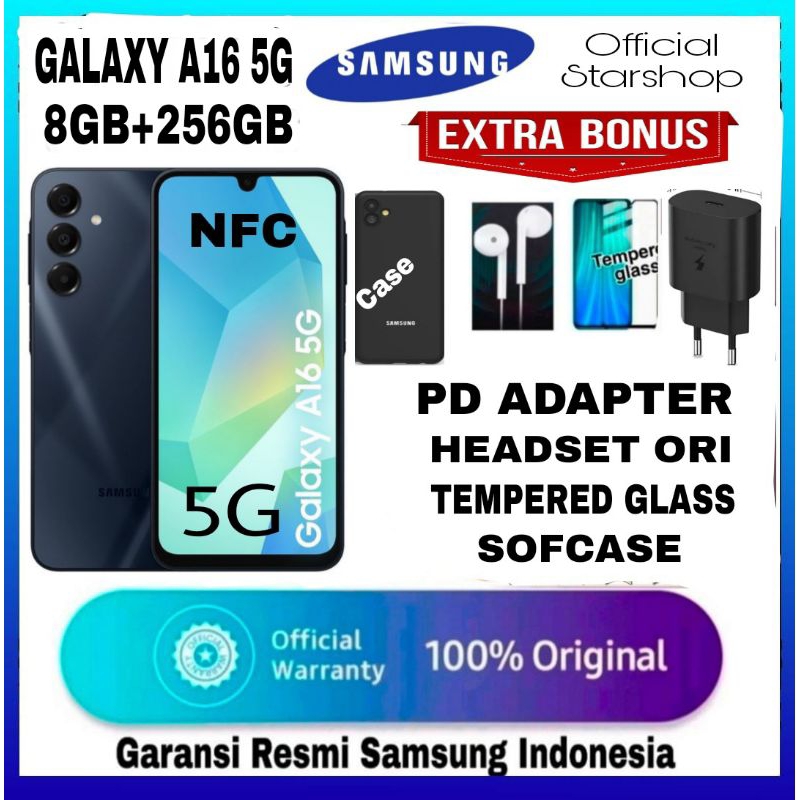 Jual SAMSUNG GALAXY A16 5G NFC 8GB+256GB GARANSI RESMI SAMSUNG