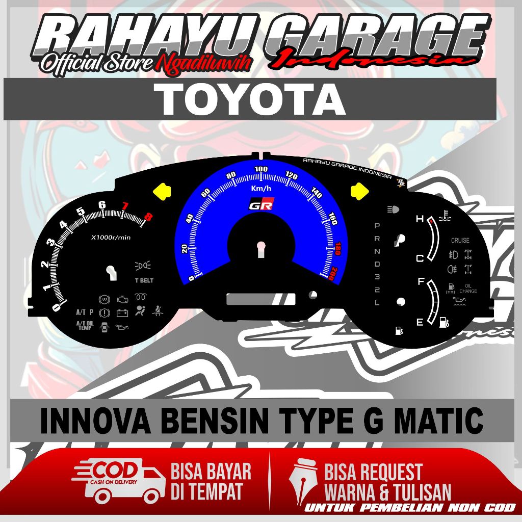 Jual PAPAN SPEEDOMETER CUSTOM INNOVA OLD BENSIN TYPE G MANUAL DAN MATIC ...